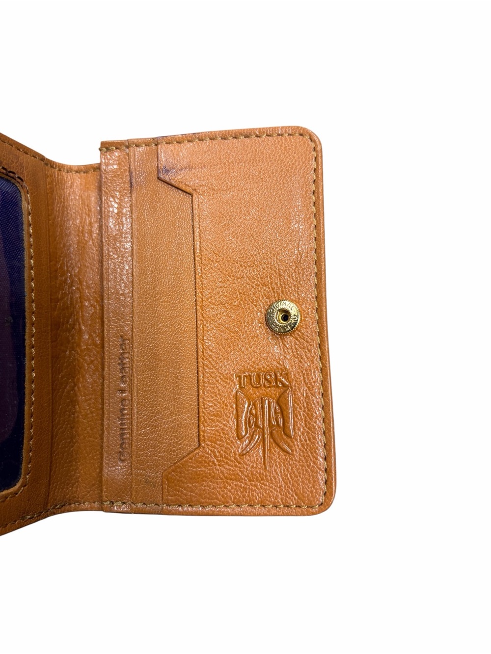 Vintage Tusk Red Leather Card Holder Wallet - Picture 3 of 4